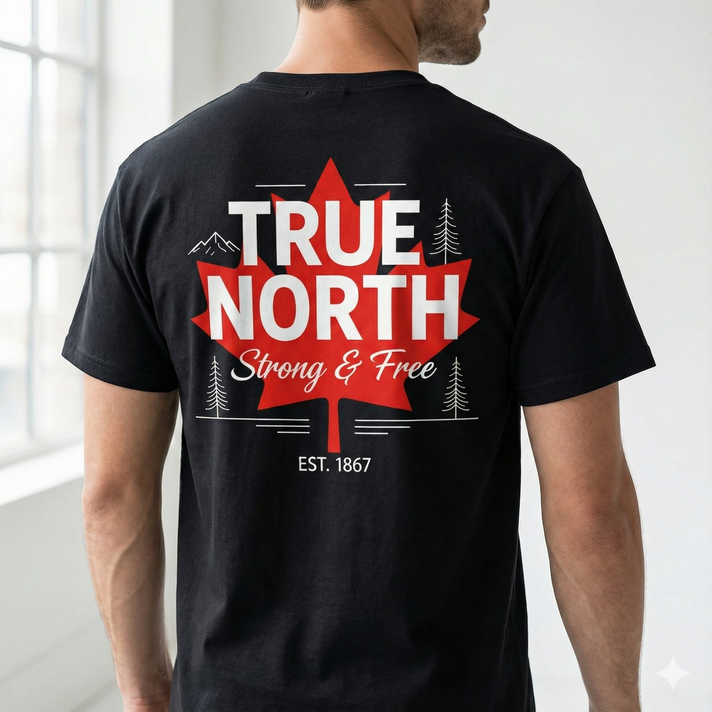 True North Strong & Free T-Shirt | Canada Maple Leaf & Est. 1867 Graphic Tee