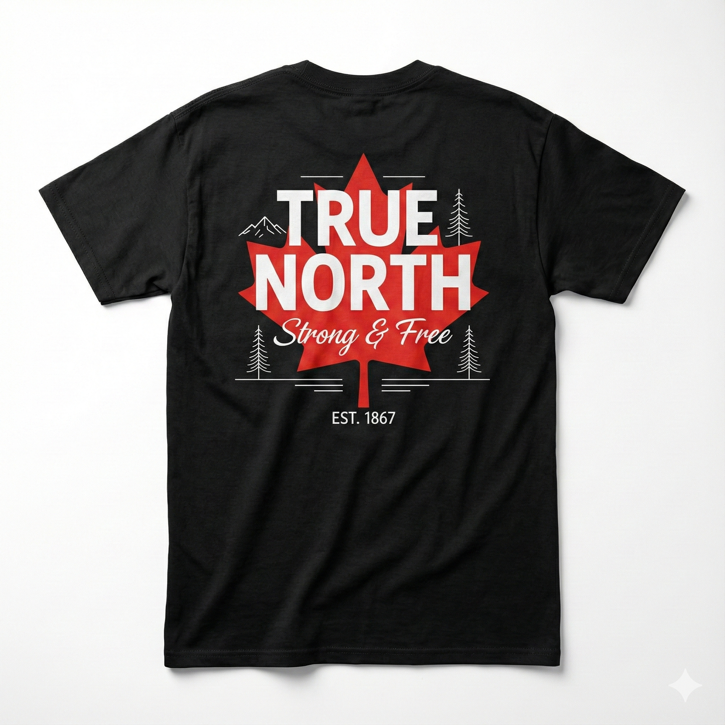 True North Strong & Free T-Shirt | Canada Maple Leaf & Est. 1867 Graphic Tee